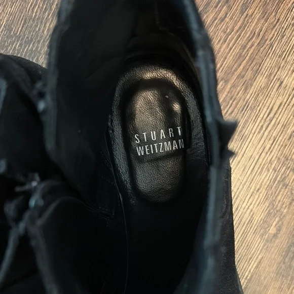 Stuart Weitzman Black Leather Ankle Boots - Picture 2 of 9